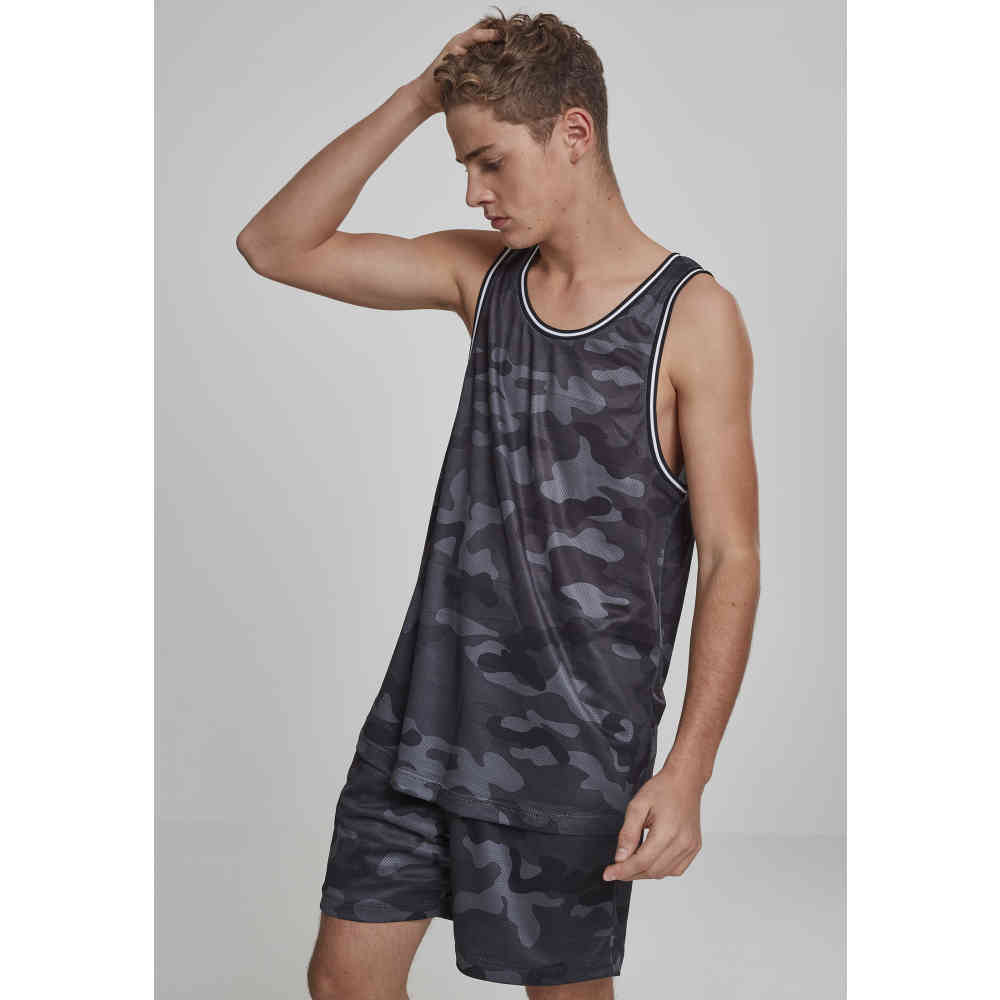 Urban Classics - Camo Mesh Tanktop - Zwart
